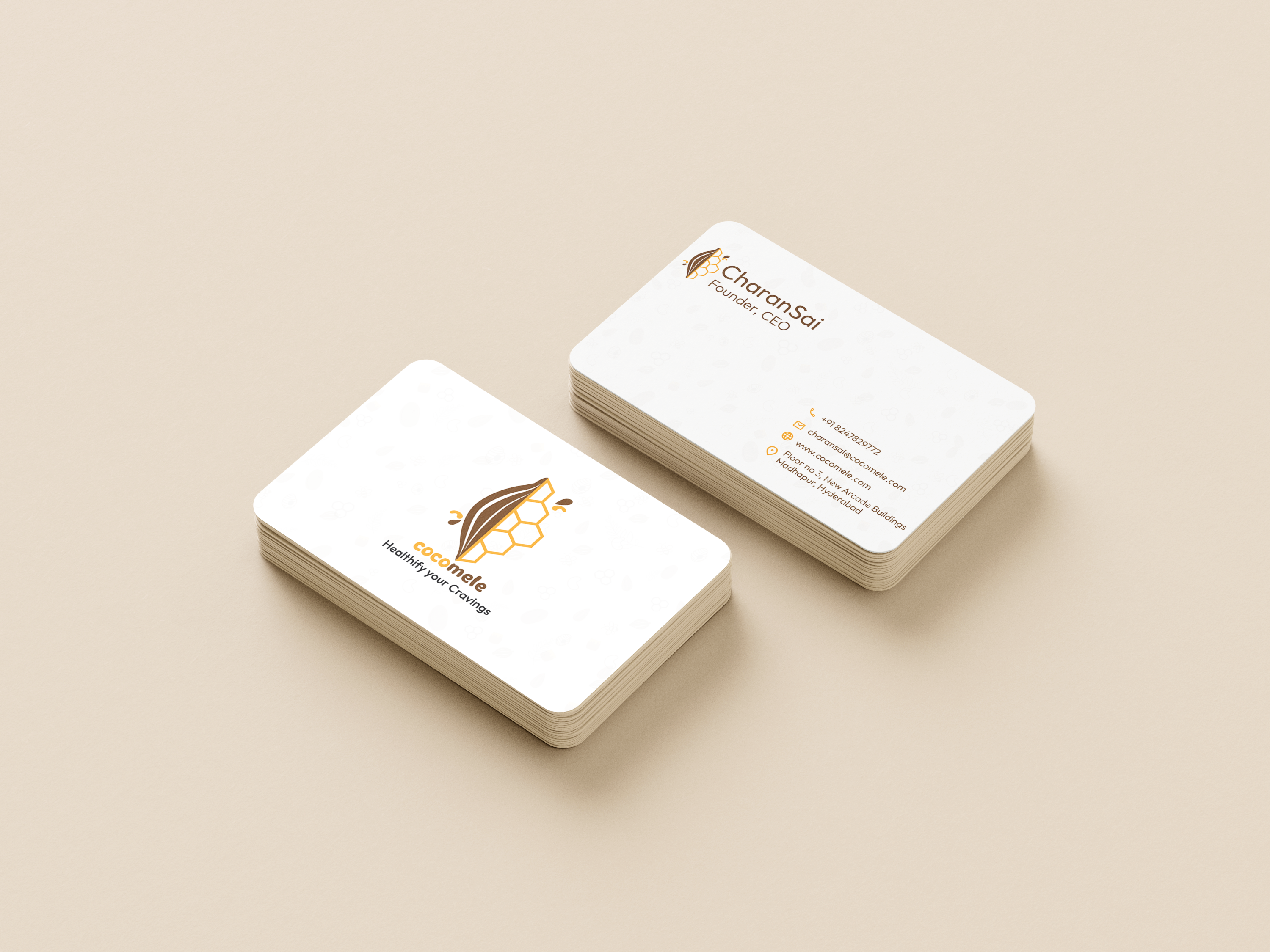 Cocomele Visiting Card Mockup Scene